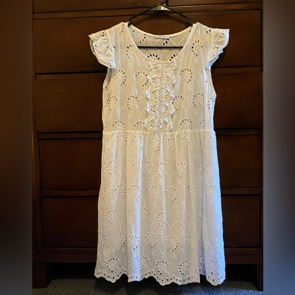 White Cotton Mini Dress